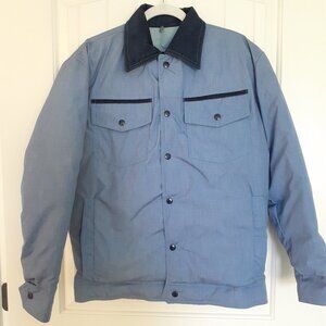 Vintage Tempco Goose Down Quilted Snap Front Jacket Blue Size M